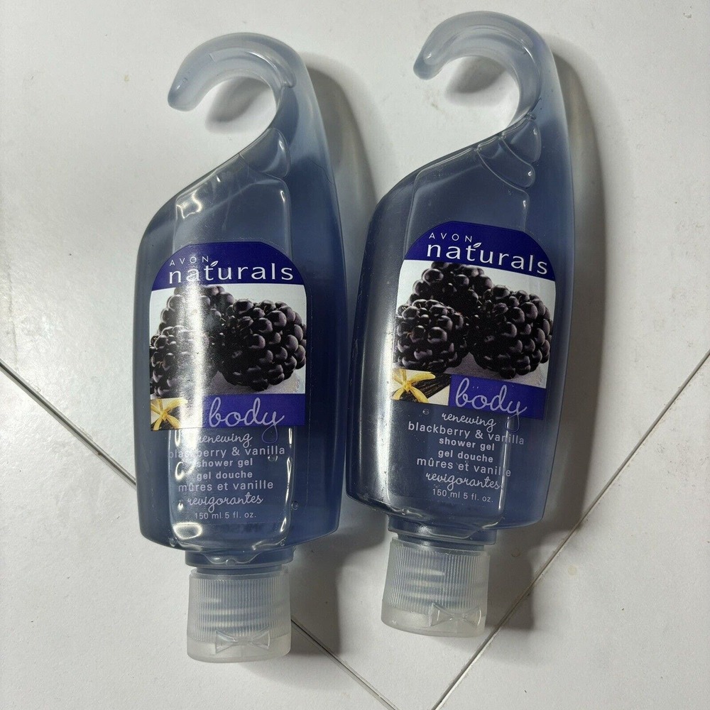 AVON NATURALS Shower Gel two BLACKBERRY & VANILLA - 5 oz. each 2011